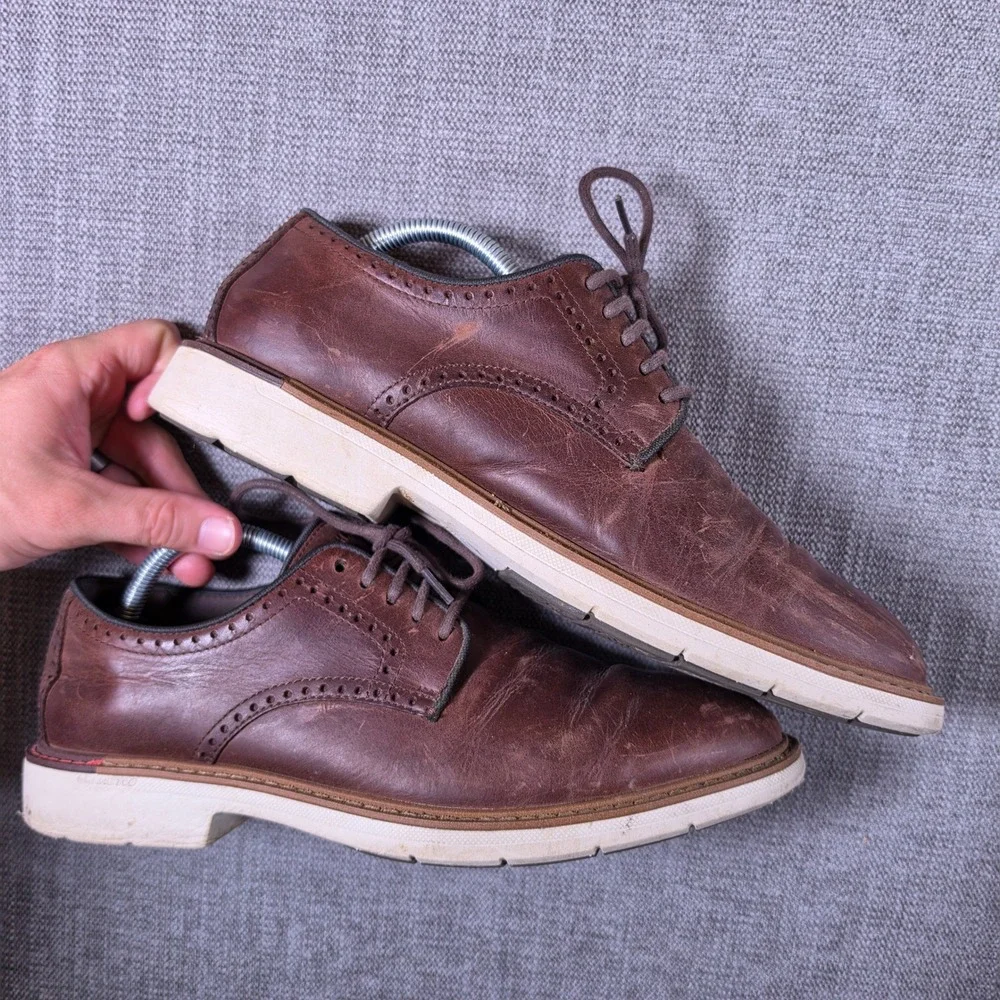 Cole Haan Grand 360 C35083 Men 9M Brown Wingtip Oxford Brogue Dress Shoes